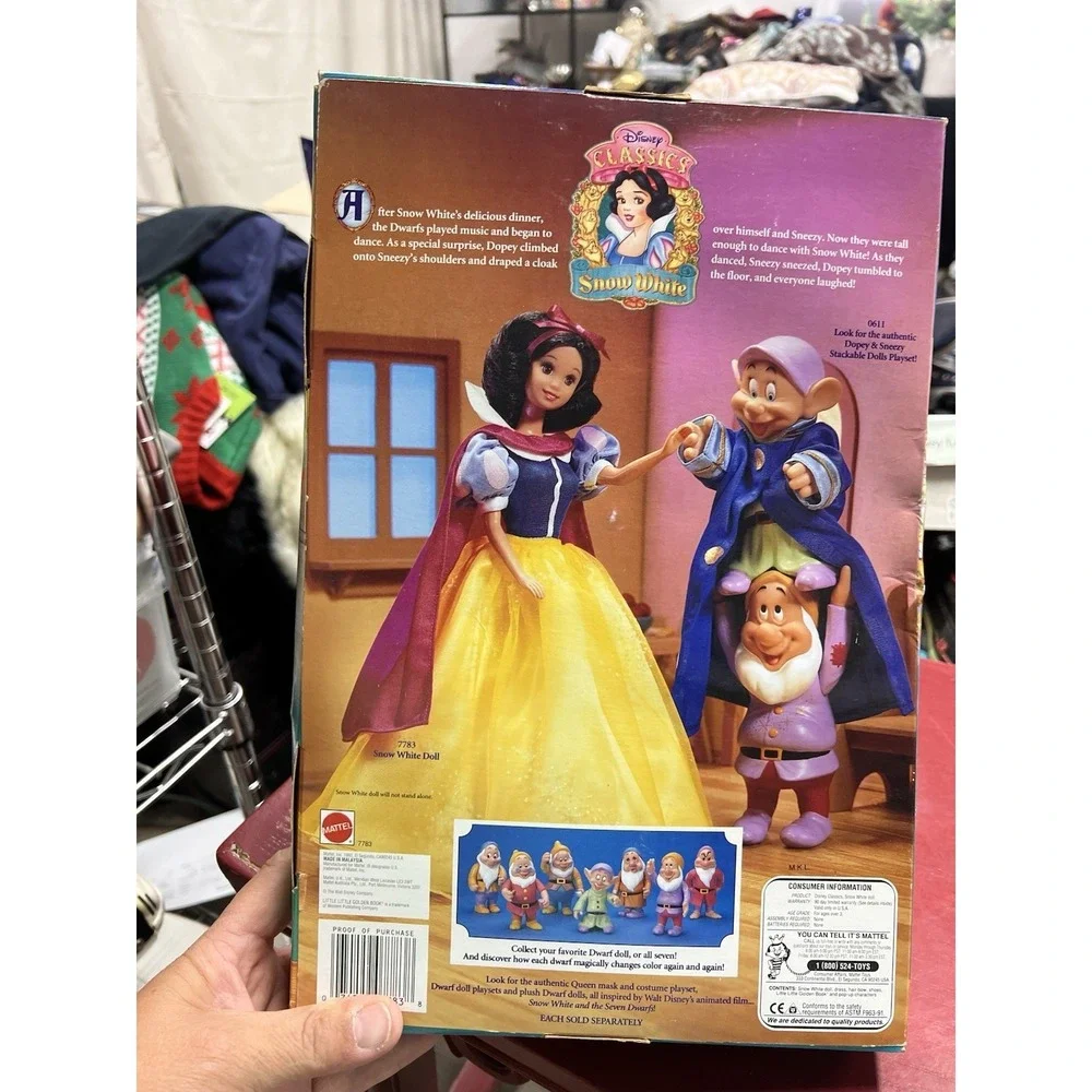 VINTAGE 1992 MATTEL DISNEY SNOW WHITE BARBIE DOLL #7783‎ NEW IN BOX